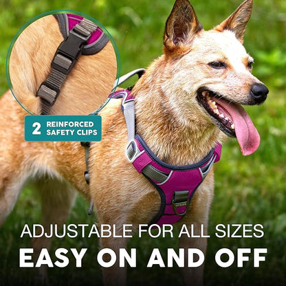 Embark Adventure Large Dog Harness – No-Pull, Reflective Trim, Military-Grade Nylon, Front Clip with Gel-Lined Handle