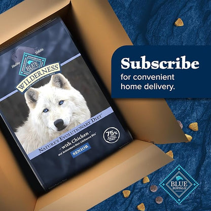 Blue Buffalo Wilderness High-Protein Natural Dry Food for Senior Dogs, Chicken Recipe, 13-lb Bag