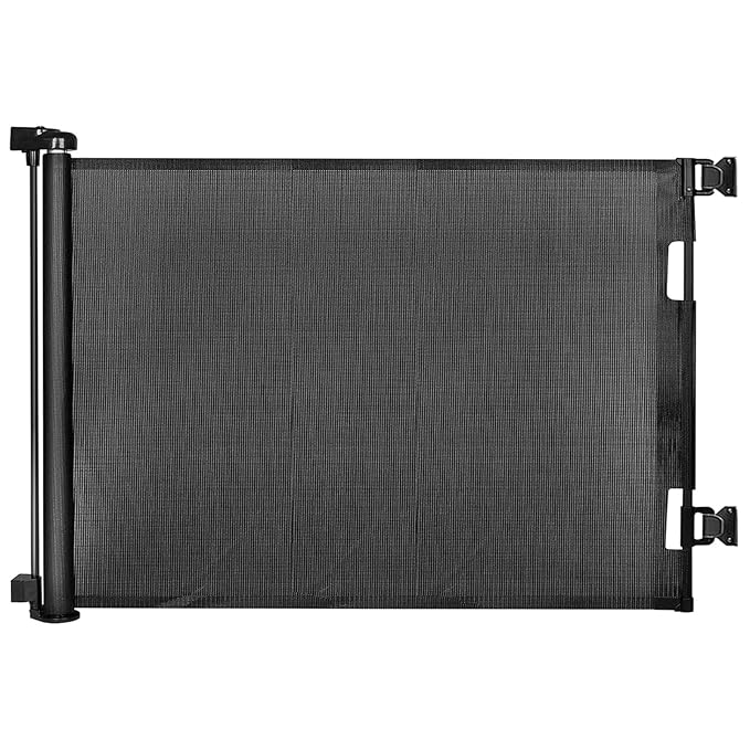 Retractable Baby Gates, Mesh Dog Gate for Doorways, 33.6" Tall, Expands to 71" Wide,Pet Safety Essential Fit for Baseboards, Wide Toddlers Gates for Hallways, Indoor & Outdoor,Black