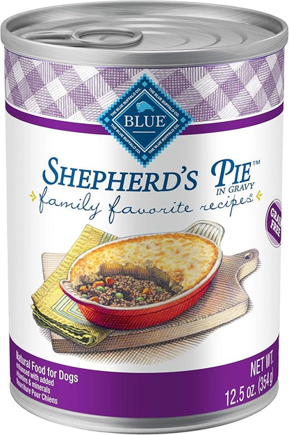 Blue Buffalo Family Favorites Adult Wet Dog Food, Made with Natural Ingredients, Shepherd's Pie, 12.5-oz Can (Pack of 12)