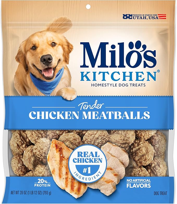 Milo’s Kitchen Chicken Meatballs Dog Treats, 28 Oz. Bag
