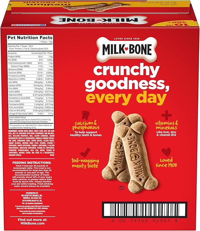 Milk-Bone Original Dog Treats Biscuits for Medium Dogs, 10 Pound