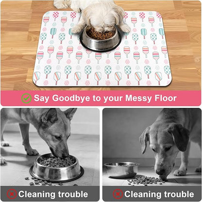Dog Food Mats for Floors Waterproof Mat for Cat Food and Water Bowls - Absorbent Quick Dry Non Slip Mat for Pet Feeding