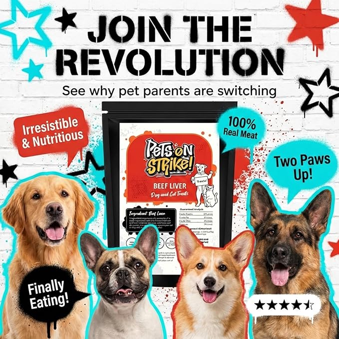 Freeze Dried Beef Liver for Dogs & Cats (18oz) – Single Ingredient Dog Treats – USA Sourced & Made – High Protein, All Natural, Grain Free – Raw Freeze-Dried Training Treats