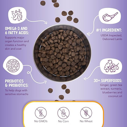 Health Extension Lamb & Brown Rice Dry Dog Food, Protein Packed Formula with Probiotics & Superfoods for Digestion & Coat Health (15 lb)