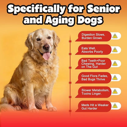 Probiotics for Dogs - Improve Gut Health, Digestive, Immunity, Yeast Balance, Solid Stool - with Prebiotics - Reduce Diarrhea, Gas, Bad Breath, Constipation, Allergy - Ideal for Senior Dogs (5+ Years)