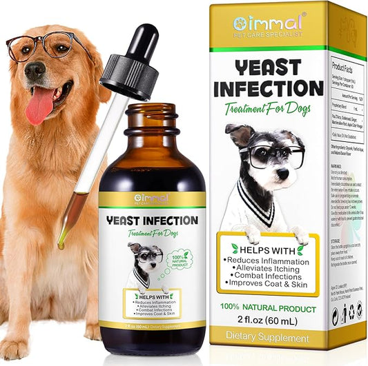 Dog Yeast Infection Treatment, Natural Yeast Infection Treatment for Dogs, Supports Dog Ear Infection Treatment and Allergy Itch Relief, Reduces Inflammation,Improve Coat & Skin, Bacon Flavor, 2 Fl Oz