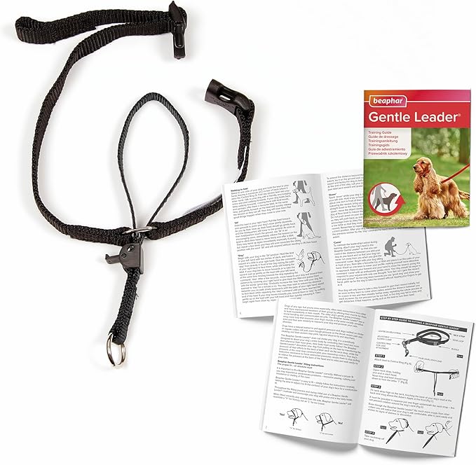 Beaphar | Gentle Leader | Head Collar for Small Dogs | Stops Pulling On The Lead | Training Aid with Immediate Effect | Endorsed by Behaviourists | Black x 1