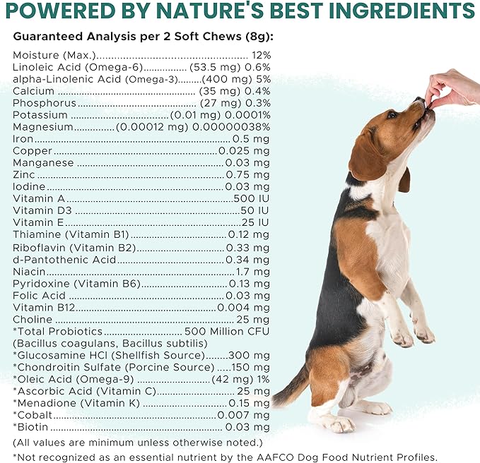 Dog Multivitamin Chewable - Chew + Heal 12-in-1, 60 Ct, Puppy & Senior Dog Vitamins & Supplements for Hip & Joint, Skin & Coat, Immune Support with Glucosamine, Omega 3,6,9, Probiotics, Chicken Flavor
