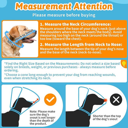 Dog Cone Collar, Clear Soft Cone for Dogs After Surgery to Stop Licking, Breathable Mesh Recovery Collar with Elastic Loop for Snug Fit, Adjustable E-Collar for Medium Dogs, Green Size 3