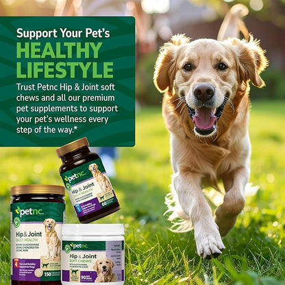 Petnc Hip & Joint Health Supplement for Dogs (90 Chews), Glucosamine Chondroitin MSM Dog Chews with Hyaluronic Acid, Liver Flavored Bone & Joint Support Supplement, For All Breeds