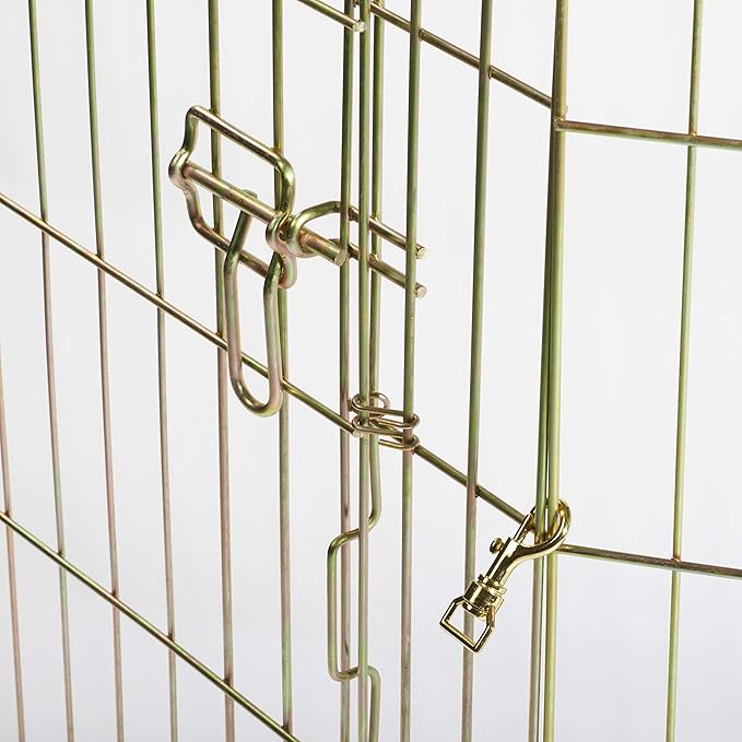 MidWest Homes for Pets 48-Inch Exercise Pen, for Indoor and Outdoor Use, 16 Sq Feet of Play, Single Door Folding Dog Pen, with Large Door Opening & Secure Latch, Easy to Set Up, Foldable Dog Playpen