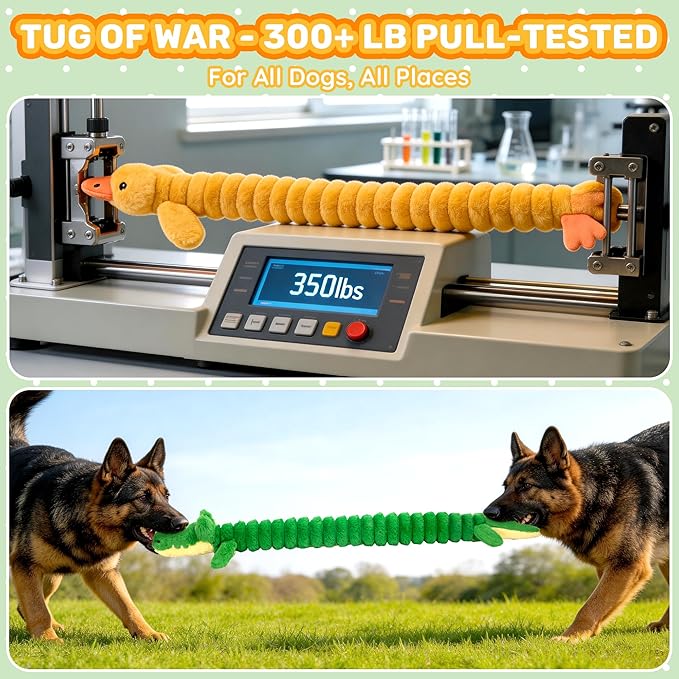 LECHONG 2-Pack 40” Extra-Long Squeaky Dog Toys for Large Dogs, Soft Chew Plush Stuffed Animal Dogs Toy, Interactive Tug-of-War Dog Toys for All Dogs to Keep Them Busy