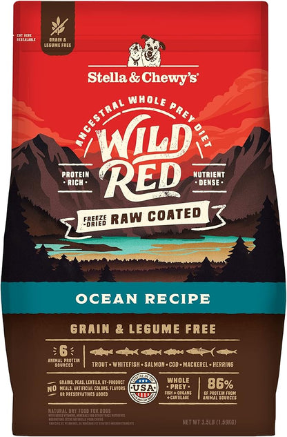 Stella & Chewy's Wild Red Dry Dog Food Raw Coated High Protein Grain & Legume Free Ocean Recipe, 3.5 lb. Bag