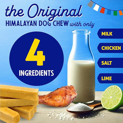 Himalayan Dog Chew Chicken Yak Cheese Dog Chews, The Better-for-You Chew, 100% Natural Long Lasting, Healthy Dog Treats, Lactose & Grain Free, Protein Rich, for Dogs 65 Lbs & Smaller, 2-Count