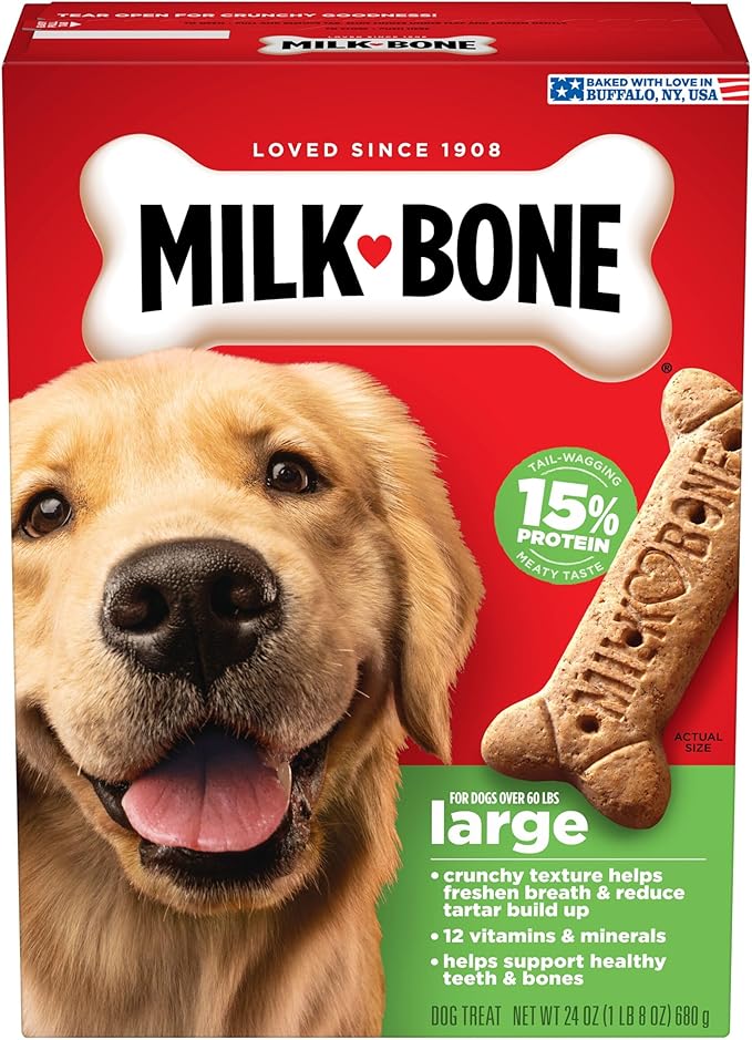 Milk-Bone Original Dog Treats Biscuits for Large Dogs, 24 Ounces (Packaging May Vary)