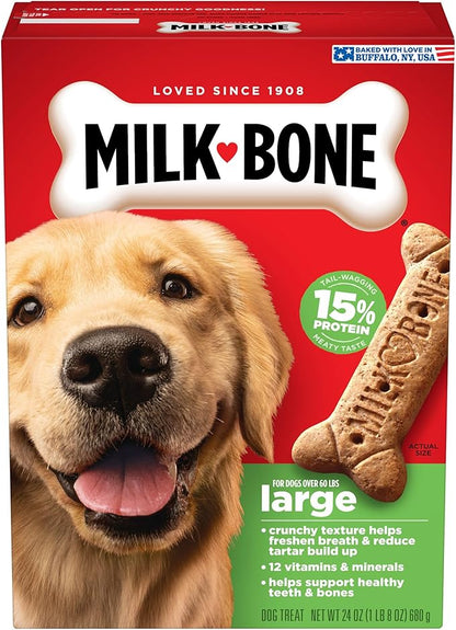 Milk-Bone Original Dog Treats Biscuits for Large Dogs, 24 Ounces (Packaging May Vary)