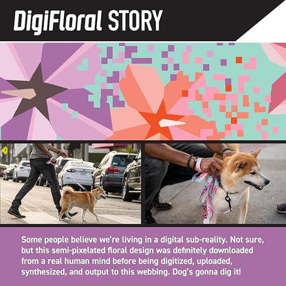 Wolfgang Heavy Duty Dog Leash, Pull-Tested to Over 800 lbs for Walking & Training, DigiFloral Print, Large