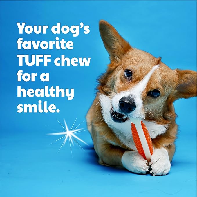 Hartz Chew 'n Clean Tuff Bone Bacon Scented Dental Dog Chew Toy - Large