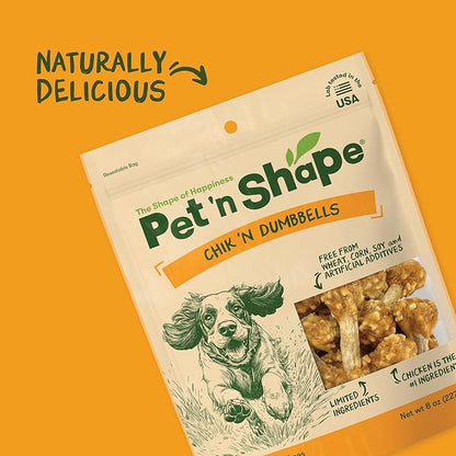 Pet 'n Shape Chik 'n Rice Dumbbells - All Natural Dog Treats, Chicken, 8 oz, 10408