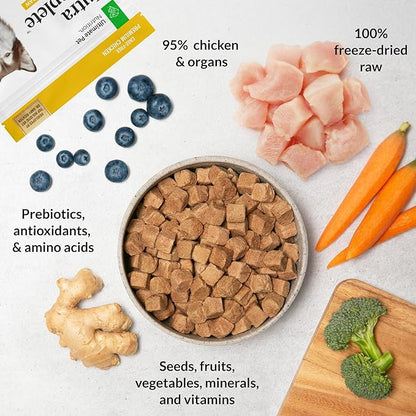 ULTIMATE PET NUTRITION Nutra Complete Freeze Dried Raw Dog Food, Veterinarian Formulated with Antioxidants, Prebiotics & Amino Acids (1 Pound, Chicken)