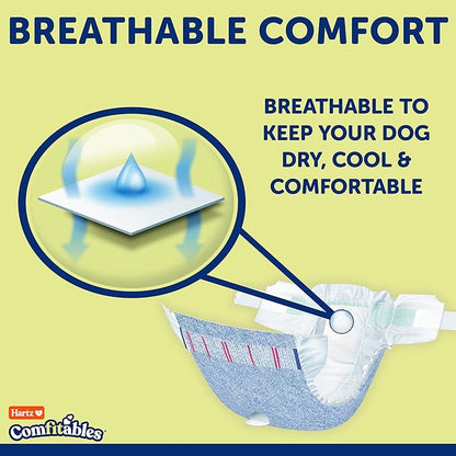 Hartz Comfitables Disposable Dog Diapers, Size Large 26 Count, Comfortable & Secure Fit, Easy to Put On, Super Absorbent Male and Female Diaper