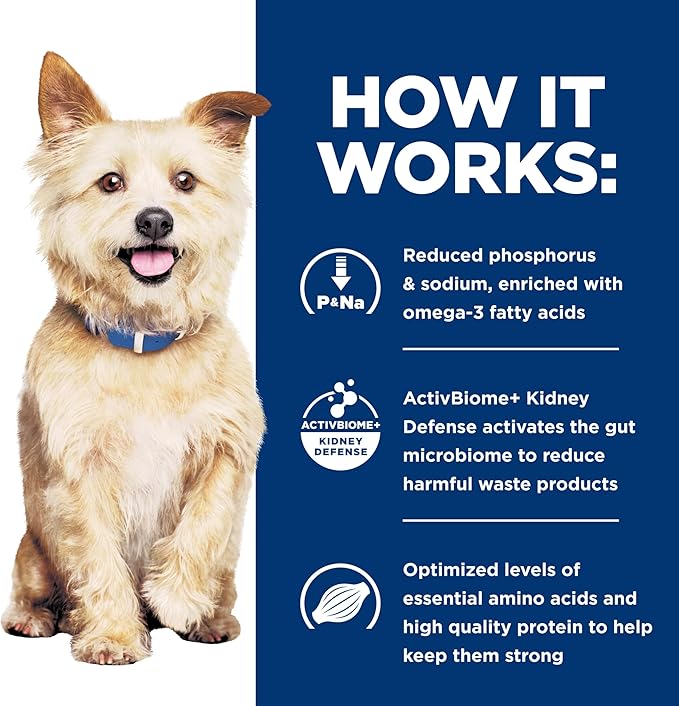 Hill's Prescription Diet k/d Kidney Care with Chicken Dry Dog Food, Veterinary Diet, 17.6 lb. Bag