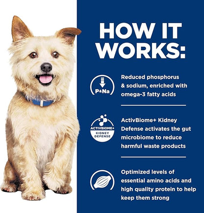 Hill's Prescription Diet k/d Kidney Care with Chicken Dry Dog Food, Veterinary Diet, 17.6 lb. Bag