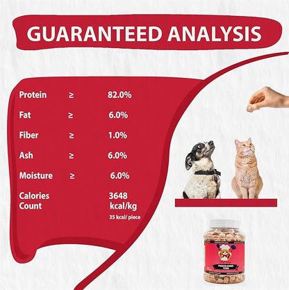 Tuna Cat Treats, 100% Wild Caught | Freeze Dried Dog Treats, High Protein | Grain-free, Single Ingredient Cat & Dog Food Toppers | No Additives or Preservatives | Inspected & Tested in USA | 1.7 oz