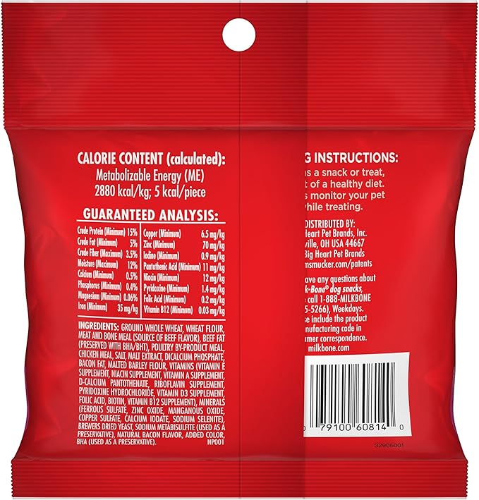 Milk-Bone Flavor Snacks Mini’s Dog Biscuits, Flavored Crunchy Dog Treats, 2.5 Oz. Bags (Pack of 20)