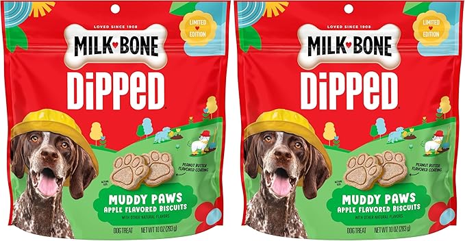 Milk-Bone Dipped Muddy Paws Dog Biscuits, 10 Oz. Bag (Pack of 2)