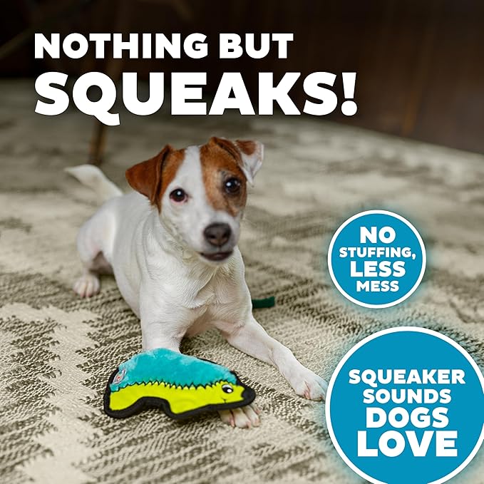 Outward Hound Durablez Minis – Squeaky Plush Dog Toy, No Stuffing for Less Mess, Interactive & Tough, Jumbo Squeaker, Puppies & Small Dogs, Hedgehog, 7"