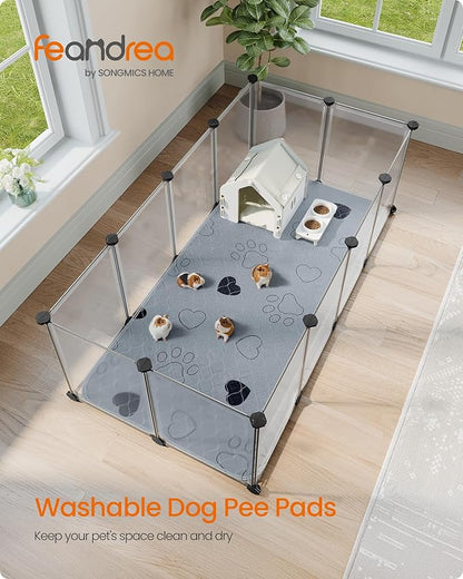 Feandrea Washable Dog Pee Pads, 2 Pack, Reusable Dog Pads, 48 x 24 Inches, L, Waterproof Pet Training Pads, Leakproof, Non-Slip, Super Absorbent, for Guinea Pig, Hamster, Gray UPTD024G01