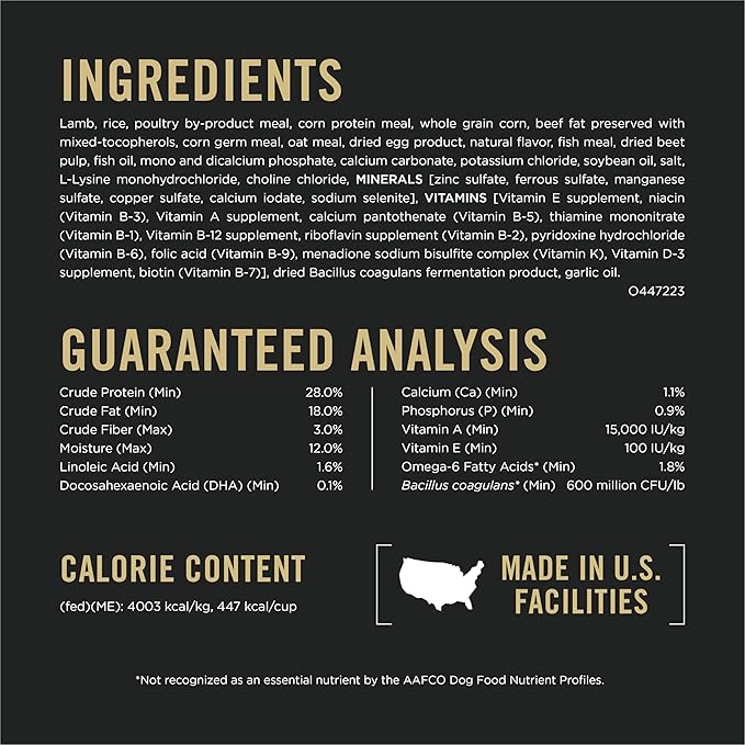Purina Pro Plan High-Protein Lamb and Rice Formula Dry Puppy Food With Real Lamb as First Ingredient and DHA, 6 lb. Bag
