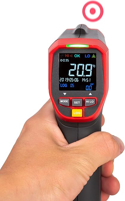 Triplett IRT350 Non-Contact 12:1 Infrared Thermometer with Circular Laser Indicator and Certificate of Calibration to NIST, -4 to 1112°F (-20 to 600°C)