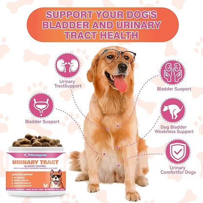 Dog Urinary Tract Supplement & Natural UTI Medicine Cranberry & D-Mannose -Kidney+Bladder Support - Best Prevention Incontinence & Bladder Stones-Cranberry Supplement - 150 Chews