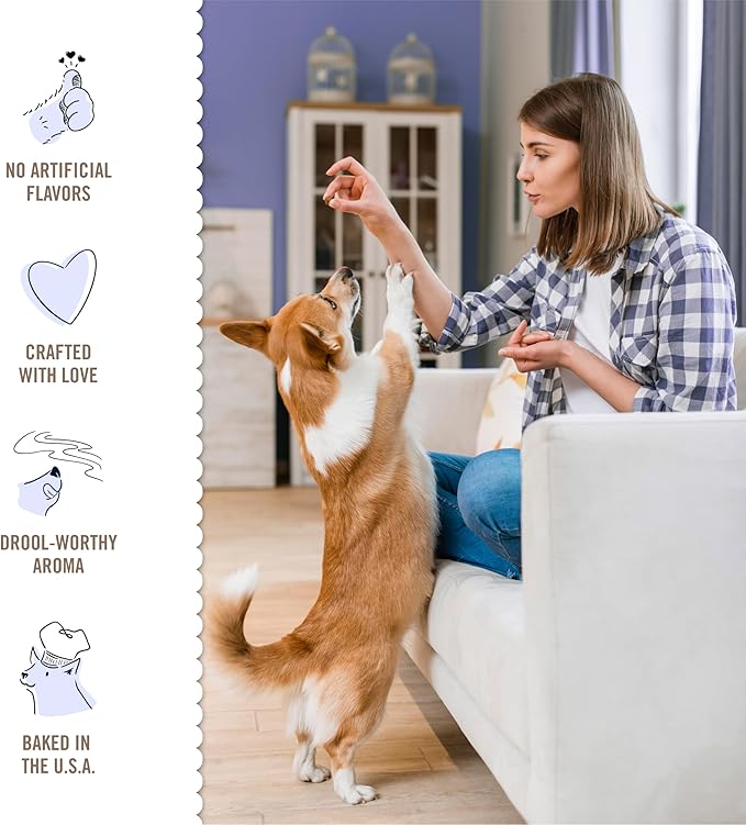 Three Dog Bakery Grain-Free “Woof”ers Sweet Potato Dog Treats - Soft-Baked Dog Biscuits for Sensitive Tummies, Human-Inspired Dog Treats, Dog Treats for Puppy Training with Real Ingredients