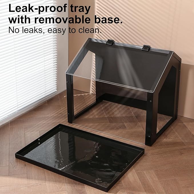 Stylish Indoor Dog Potty with High Walls, Durable Washable Fake Grass Mat, Splash Guard Design for Mess-Free Diagonal Peeing – Blends with Home Decor, Ideal for Indoor & Balcony Use