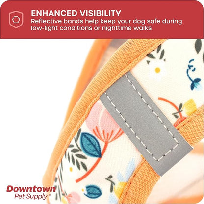Downtown Pet Supply Step-in Dog Harness – No Pull, Adjustable Padded Mesh with Reflective Trim, Secure Buckle Strap – Comfortable & Breathable Small Dog Harness, XX-Small, Floral
