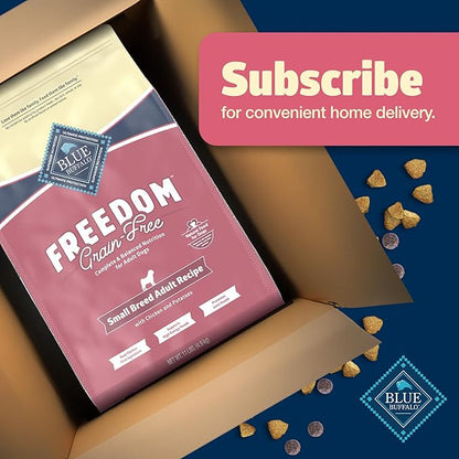 Blue Buffalo Freedom Grain-Free Small Breed Dry Dog Food, Supports High Energy Needs, Made in the USA with Natural Ingredients, Chicken & Potatoes, 11-lb Bag