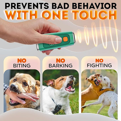 Stop Dog Barking Instantly – Ultrasonic Dog Bark Deterrent Device Humane No-Shock Barking Silencer & Dog Trainer for Indoor & Outdoor Use Effective Bark Control Solution for Small Medium Large Dogs
