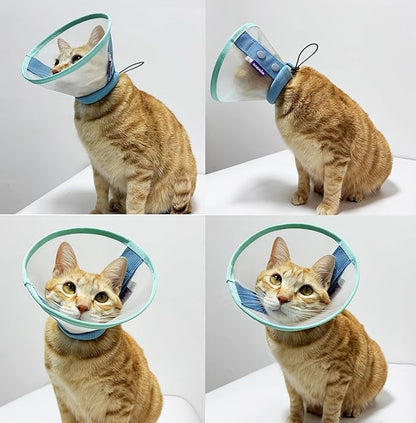 Soft Cat Cone Collar, Lightweight Mesh Recovery E Collar for Cats After Surgery, Adjustable Elizabethan Collar for Kittens and Tiny Dogs, Blue S