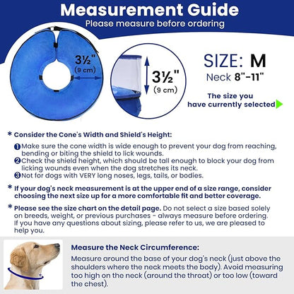 BARKLESS Dog Cone, Inflatable Dog Cone After Surgery for Small Medium Breeds, Soft Surgery Collar with Enhanced Anti-Licking Guard Shield for Pets, Patented Protective Donut Collar
