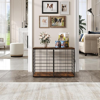24 Inch Extra Small Dog Crate Furniture - Stylish Durable Indoor Dog Kennel with Storage Top & Secure Lock, Dog Crates for Small Dogs Under 7 lbs, Decorative End Table Pet House