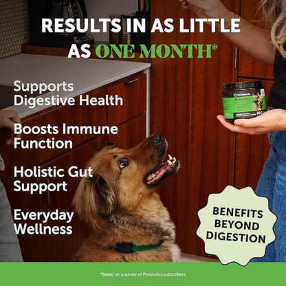 6 Billion CFU Dog Probiotics with Prebiotics, Digestive Enzymes, & Fiber - Relief for Occasional Diarrhea, Gas, Bloating & Itchy Skin - Daily Gut Health & Immune Support for All Dogs (Pumpkin, 180 ct)
