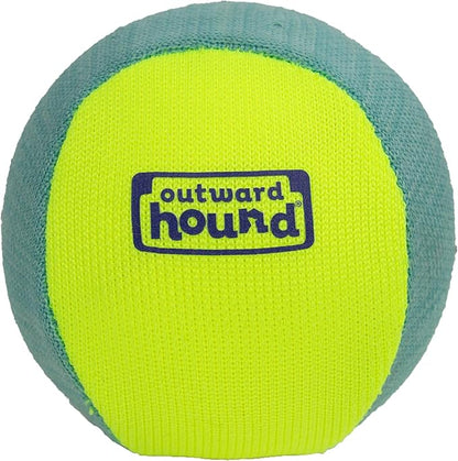 Outward Hound FlyFetch Squeak Ball Dog Toy, Extra‑Loud Squeaker, Durable Foam Core, Floats in Water, All Breeds, 4"