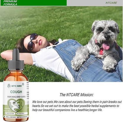 Kennel Cough Drops for Dogs & Cats Cough Relief Dry and Wet Pet Cough Allergy Relief - for Dogs of All Breeds & Sizes-2 Oz