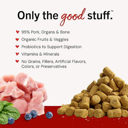 Stella & Chewy's Freeze-Dried Raw Pork Meal Mixers- Dog Food Topper and Mixer - Made with 95% Farm-Raised Pork, Organs & Bone - Perfect for Picky Eaters - Grain-Free - 18 oz