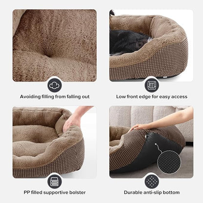 INVENHO Large Dog Beds Large Sized, Washable Orthopedic Warming Soft Sleeping Durable with Anti-Slip Bottom