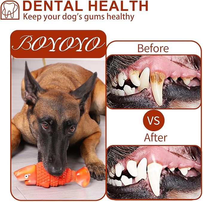BoYoYo Indestructible Dog Toys for Aggressive Chewers Large Breeds, Durable Squeaky Toys for Super Chewers, Heavy Duty Tough Bone to Keep Them Busy, Interactive Dog Chew for Medium Breed